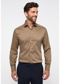 Langarmhemd Eterna "MODERN FIT", Damen, Gr. 48, Normalgr&ouml;&szlig;en, hazelnut, Twill, 4% Elasthan, 26% Polyamid, 70% Lyocell, tailliert, Manschette, Hemden Langarmhemd, EASY IRON (b&uuml;gelleicht)