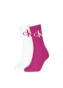 Socken Calvin Klein Jeans "CKJ WOMEN SOCK MONOGRAM", Damen, Gr. 35-38, fuchsia, Baumwollmischung, normal, Socken Socken, mit extra breitem B&uuml;ndchen, Cotton-Mix, elastisch