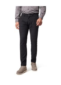 Chinohose "Chino Enzo", Herren, Gr. 33, L&auml;nge 34, blau (schwarz navy karo), Web, Obermaterial: 67% Polyester, 31% Viskose, 2% Elasthan, Pioneer Authentic Jeans, straight fit lang, Hosen Chinohose