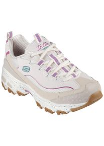 Sneaker Skechers "D'LITES-BOLD VIEWS", Damen, Gr. 35, beige (beige, rosa), Leder, Textil, Schuhe Sneaker, Freizeitschuh, Halbschuh, Schn&uuml;rschuh mit Air-Cooled Memory Foam