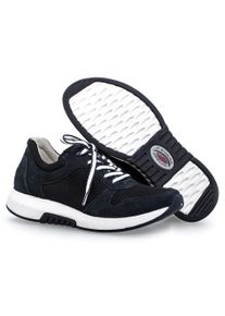 Keilsneaker ROLLINGSOFT, Damen, Gr. 38, blau (nachtblau), Nubukleder, Textil, Schuhe Keilsneaker, Freizeitschuh, Halbschuh, Schn&uuml;rschuh mit Logo an der Ferse