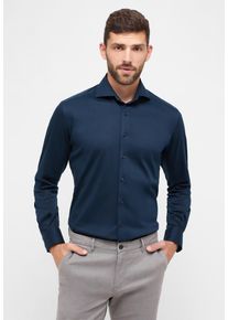 Langarmhemd Eterna "COMFORT FIT", Damen, Gr. 44, Normalgr&ouml;&szlig;en, dunkelblau, Jersey, 100% Baumwolle, normal, Manschette, Hemden Langarmhemd, NON IRON (b&uuml;gelfrei)