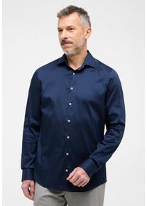 Langarmhemd Eterna "SLIM FIT", Damen, Gr. 41, Normalgr&ouml;&szlig;en, blau (navy), Twill, 4% Elasthan, 26% Polyamid, 70% Lyocell, schmal, Manschette, Hemden Langarmhemd, EASY IRON (b&uuml;gelleicht)