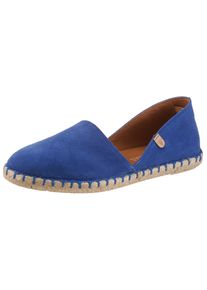 Espadrille VERBENAS "CARMEN SERRAJE", Damen, Gr. 36, blau (royalblau), Veloursleder, Schuhe Espadrille, Schlupfschuh, Sommerschuh, Loafer mit typischem Jute-Rahmen