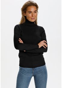 Rollkragenpullover Saint Tropez "J2046, MilaSZ Rollneck", Damen, Gr. L, schwarz, Strick, Obermaterial: 80% Viskose, 20% Polyamid, unifarben, normal normal, Rundhals, Rippb&uuml;ndchen, Pullover Rollkragenpullover, Viskosemischung, Classic fit