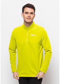 Stehkragenpullover Jack Wolfskin "TAUNUS HZ M", Herren, Gr. M (50), gelb (firefly), OBERSTOFF: 100% POLYESTER, Pullover Stehkragenpullover