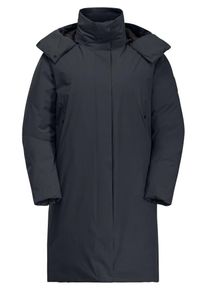 Funktionsmantel Jack Wolfskin "LUISENPLATZ COAT W", Damen, Gr. XS, blau (schwarz, navy), Hauptmaterial: 100% Polyester (recycled). Futter: 100% Polyester (recycled). F&uuml;llung: 90% Entendaunen, 10% Federn, M&auml;ntel Funktionsmantel