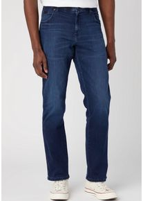 Gerade Jeans Wrangler "Texas", Herren, Gr. 46, L&auml;nge 34, blau (arm strong), Denim/Jeans, Obermaterial: 91% Baumwolle, 7% Elastomultiester, 2% Elasthan, Basic, regular fit lang, Jeans Gerade Jeans