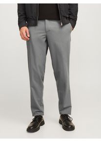 Jack & Jones Chinohose JACK & JONES "JPSTACE LEO CHINO NOOS", Herren, Gr. 32, L&auml;nge 32, grau (grau melange), Web, Obermaterial: 76% Polyester, 17% Viskose, 7% Elasthan, meliert, regular fit normal, Hosen Chinohose