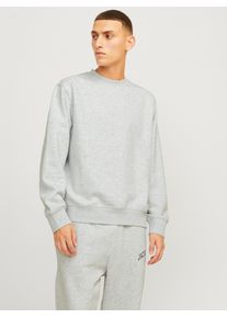 Jack & Jones Sweatshirt JACK & JONES "JJEURBAN EDGE SWEAT CREW NECK NOOS", Herren, Gr. M, grau (wei&szlig; melange), angeraute Sweatware, Obermaterial: 70% Baumwolle, 30% Polyester, meliert, relaxed fit taillenbedeckt, Rundhals, Rippb&uuml;ndchen, Sweatshirts Sweatshirt, mit Rippb&uuml;ndchen