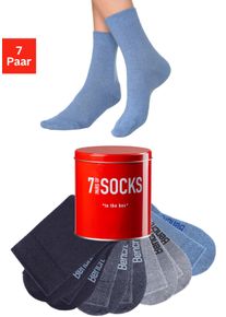 Businesssocken Bench., Damen, Gr. 43-46, blau (jeans), Baumwollmischung, unifarben, elastisch, Socken Businesssocken, in der praktischen Dose