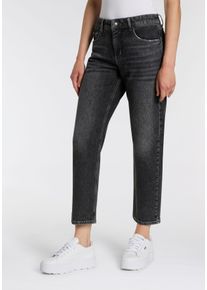 5-Pocket-Jeans MAC "STRAIGHT", Damen, Gr. 36, L&auml;nge 28, grau (industrial grau), Denim/Jeans, Obermaterial: 99% Baumwolle, 1% Elasthan, straight fit normal, Jeans 5-Pocket-Jeans, mit Stretch