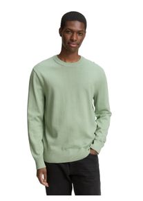 Strickpullover Tom Tailor Denim, Herren, Gr. L, gr&uuml;n (fresh mint gr&uuml;n), Strick, Obermaterial: 100% Baumwolle, regular fit taillenbedeckt, Rundhals, B&uuml;ndchen, Pullover Strickpullover, in melierter Optik