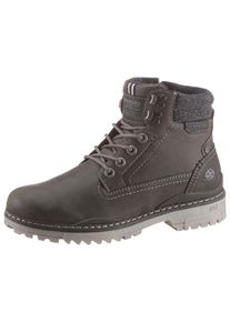 Schn&uuml;rboots Dockers by Gerli, Herren, Gr. 41, dunkelgrau, Lederimitat, Textil, Schuhe Schn&uuml;rboots, Winterboots, Workerboots mit Profilsohle