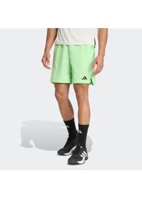 Shorts adidas Performance "DESIGNED FOR TRAINING WORKOUT", Herren, Gr. L, L-Gr, lime burst, innenbeinl&auml;nge ca. 23 cm, Obermaterial: 87% Polyester, 13% Elasthan, Hosen Shorts