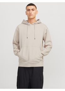 Jack & Jones Kapuzensweatshirt JACK & JONES "JJESTAR BASIC SWEAT HOOD NOOS", Herren, Gr. XL, gelb (moonbeam), angeraute Sweatware, Obermaterial: 70% Baumwolle, 30% Polyester, unifarben, relaxed fit, Rundhals, Rippb&uuml;ndchen, Sweatshirts Kapuzensweatshirt, mit Rippb&uuml;ndchen