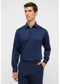 Langarmhemd Eterna "MODERN FIT", Damen, Gr. 40, Normalgr&ouml;&szlig;en, navy, Satin, 100% Baumwolle, tailliert, Manschette, Hemden Langarmhemd, NON IRON (b&uuml;gelfrei)