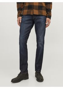 Jack & Jones Slim-fit-Jeans JACK & JONES "JJIGLENN JJICON JJ 619 50SPS NOOS", Herren, Gr. 30, L&auml;nge 30, blau (blau, denim), Denim/Jeans, Obermaterial: 93% Baumwolle, 5% Polyester, 2% Elasthan, Abriebeffekte, slim fit lang, Jeans Slim-fit-Jeans, Baumwollmischung, slim fit