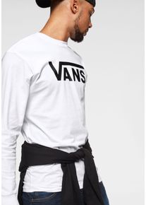 Langarmshirt Vans "Vans CLASSIC LS", Herren, Gr. XL, wei&szlig;, Single Jersey, Obermaterial: 100% Baumwolle, unifarben, Basic h&uuml;ftlang, Rundhals, Shirts Langarmshirt, mit gro&szlig;em Logoprint