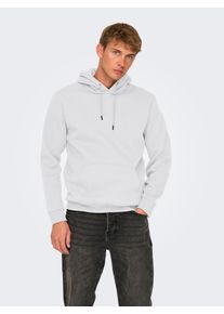 Only & Sons Kapuzensweatshirt ONLY & SONS "ONSCERES HOODIE SWEAT NOOS", Herren, Gr. XXL, grau (super light grau melange), angeraute Sweatware, Obermaterial: 57% Baumwolle, 43% Polyester, meliert, unifarben, regular fit normal, Rundhals, Rippb&uuml;ndchen, Sweatshirts Kapuzensweatshirt, Baumwollmischung, regular fit