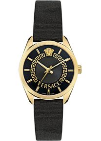 Quarzuhr Versace "NEW V-CIRCLE LADY", schwarz, Armbanduhren, Damen, Quarzuhr, Armbanduhr, Damenuhr, Saphirglas, Swiss Made, analog