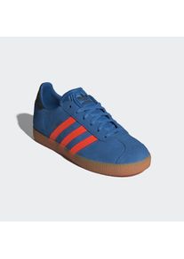 Sneaker adidas originals "GAZELLE KIDS", Damen, Gr. 35,5, orange (focus blau, solar orange, core schwarz), Leder, Schuhe Sneaker, f&uuml;r Kinder