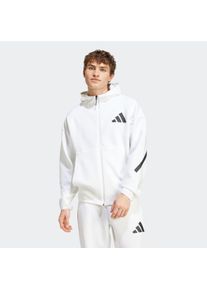 Kapuzensweatshirt adidas Sportswear "M Z.N.E. FZ", Herren, Gr. XL, wei&szlig;, Obermaterial: 57% Polyester, 43% Baumwolle, normal, Rundhals, Sweatshirts Kapuzensweatshirt, f&uuml;r sportliche Aktivit&auml;ten, aus Polyester und Baumwolle