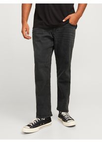 Jack & Jones PlusSize Slim-fit-Jeans "GLENN ORIGINAL", Herren, Gr. 46, L&auml;nge 34, schwarz (schwarz denim), Denim/Jeans, Obermaterial: 70% Baumwolle, 28% Polyester, 2% Elasthan, JACK & JONES PLUSSIZE, Abriebeffekte, unifarben, schmal kn&ouml;chellang, Jeans Slim-fit-Jeans, Bis Weite 48