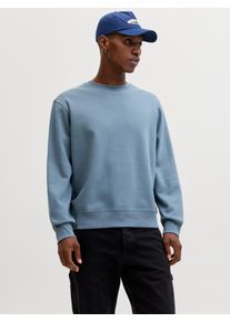 Jack & Jones Sweatshirt JACK & JONES "JJESTAR BASIC SWEAT CREW NECK NOOS", Herren, Gr. M, blau (blau mirage), angeraute Sweatware, Obermaterial: 70% Baumwolle, 30% Polyester, unifarben, relaxed fit taillenbedeckt, Rundhals, Rippb&uuml;ndchen, Sweatshirts Sweatshirt, mit Rundhalsausschnitt