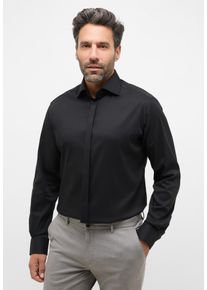 Langarmhemd Eterna "MODERN FIT", Damen, Gr. 42, Normalgr&ouml;&szlig;en, schwarz, Twill, 70% Baumwolle, 4% Elasthan, 26% Polyamid, tailliert, Manschette, Hemden Langarmhemd, EASY IRON (b&uuml;gelleicht)