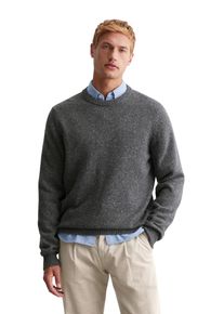 Marc O'Polo Rundhalspullover MARC O'POLO, Herren, Gr. M, graphite grau melange, Strick, Obermaterial: 31% Wolle, 29% Schurwolle, 20% Polyamid, 20% Viskose, Rundhals, B&uuml;ndchen, Pullover Rundhalspullover