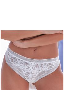 String s.Oliver "Maelle", Damen, Gr. 32/34, wei&szlig;, Spitze, Obermaterial: 86% Polyamid, 12% Elasthan, 2% Polyester, Unterhosen String, aus blumiger Spitze in transparenter Optik