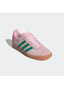 Sneaker adidas originals "GAZELLE KIDS", Damen, Gr. 35,5, clear pink, court gr&uuml;n, bliss pink, Leder, Schuhe Sneaker, f&uuml;r Kinder