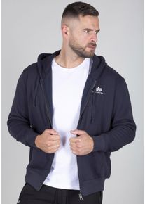 Kapuzensweatjacke Alpha Industries "Basic Zip Hoody SL", Herren, Gr. XL, blau (rep blau), angeraute Sweatware, Obermaterial: 80% Baumwolle, 20% Polyester, bedruckt, normal normal, Rundhals, Rippb&uuml;ndchen, Sweatjacken Kapuzensweatjacke, Baumwollmischung, regular fit