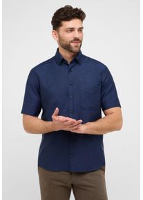 Kurzarmhemd Eterna "COMFORT FIT", Damen, Gr. 45, Normalgr&ouml;&szlig;en, midnight, Twill, 59% Baumwolle, 41% Leinen, normal, Hemden Kurzarmhemd, EASY IRON (b&uuml;gelleicht)