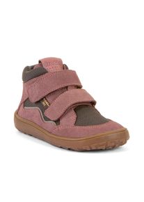 Barfu&szlig;schuh froddo "BAREFOOT TEX AUTUMN", M&auml;dchen, Gr. 35, rosa (rosa, grau), Textil, Veloursleder, Colorblocking, Schuhe Barfu&szlig;schuh, Klettschuh, Winterstiefel mit TEX-Membrane