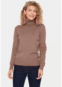Rollkragenpullover Saint Tropez "J2046, MilaSZ Rollneck", Damen, Gr. M, antler melange, Strick, Obermaterial: 80% Viskose, 20% Polyacryl, meliert, normal normal, Rundhals, Rippb&uuml;ndchen, Pullover Rollkragenpullover, Viskosemischung, Classic fit