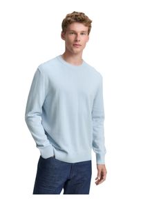 Strickpullover Tom Tailor Denim, Herren, Gr. XXL, blau (light metal blau), Strick, Obermaterial: 100% Baumwolle, regular fit taillenbedeckt, Rundhals, B&uuml;ndchen, Pullover Strickpullover, in melierter Optik