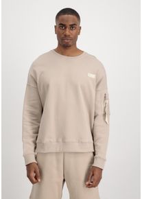 Sweater Alpha Industries "Organics OS Sweater", Herren, Gr. S, beige (organic beige), Obermaterial: 100% Baumwolle, oversize, Sweatshirts Sweater