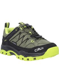 Wanderschuh CMP "KIDS RIGEL LOW TREKKING SHOES WP", Jungen, Gr. 32, gr&uuml;n (kaki, acido), Leder, Textil, Schuhe Wanderschuh, wasserdicht