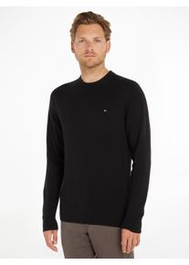 Rundhalspullover Tommy Hilfiger "PIMA ORG CTN CASHMERE CREW NECK", Herren, Gr. XL, schwarz, Obermaterial: 92% Baumwolle, 8% Kaschmir, Rundhals, Pullover Rundhalspullover