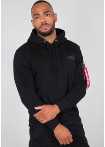 Kapuzensweatshirt Alpha Industries "BACK PRINT HOODY", Herren, Gr. L, schwarz, angeraute Sweatware, Obermaterial: 80% Baumwolle, 20% Polyester, bedruckt, normal normal, Rundhals, Rippb&uuml;ndchen, Sweatshirts Kapuzensweatshirt, Baumwollmischung, regular fit