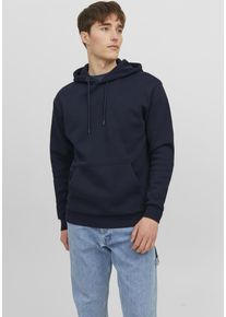 Jack & Jones Kapuzensweatshirt JACK & JONES "JJEBRADLEY SWEAT HOOD NOOS", Herren, Gr. XL, blau (navy blazer), angeraute Sweatware, Obermaterial: 61% Polyester, 39% Baumwolle, unifarben, relaxed fit normal, ohne Ausschnitt, Rippb&uuml;ndchen, Sweatshirts Kapuzensweatshirt, Materialmix, relaxed fit