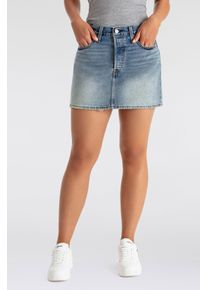 Levi's Jeansrock LEVI'S "ICON SKIRT", Damen, Gr. 27, blau (right here right now), Web, Obermaterial: 100% Baumwolle, kurz, R&ouml;cke Jeansrock, mit Used-Effekten und ausgefransten Kanten