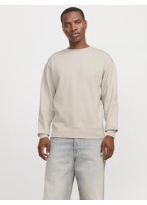 Jack & Jones Sweatshirt JACK & JONES "JJESTAR BASIC SWEAT CREW NECK NOOS", Herren, Gr. S, gelb (moonbeam), angeraute Sweatware, Obermaterial: 70% Baumwolle, 30% Polyester, unifarben, relaxed fit taillenbedeckt, Rundhals, Rippb&uuml;ndchen, Sweatshirts Sweatshirt, mit Rundhalsausschnitt