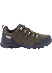 Hikingschuh Jack Wolfskin "REFUGIO TEXAPORE LOW M", Herren, Gr. UK 9,5 - EU 44, Normalschaft, braun (khaki, phantom), Obermaterial: Leder. Obermaterial 2: Textilmaterial. Futter: Polyester, Schuhe Hikingschuh