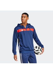Kapuzensweatshirt adidas Performance "TIRO ES SW HD", Herren, Gr. S, blau (team navy blau, rot), Obermaterial: 100% Polyester, normal, Rundhals, Sweatshirts Kapuzensweatshirt