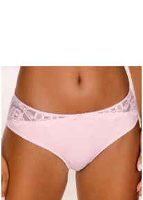 Tanga Lascana "Vittoria", Damen, Gr. 40/42, rosa (ros&eacute;), Obermaterial: 84% Polyamid (TACTEL), 16% Elasthan (LYCRA), k&ouml;rpernah, Unterhosen Tanga, mit Spitzeneins&auml;tzen