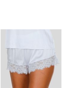 Panty Lascana "Alana", Damen, Gr. 42, blau (hellblau), Spitze, Obermaterial: 75% Seide, 17% Polyamid, 8% Elasthan, Unterhosen Panty, im edlen Shorty-Schnitt mit hohem Seidenanteil