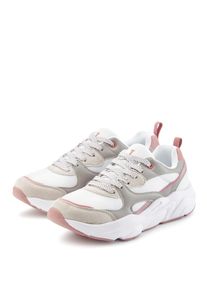 Sneaker Lascana "Turnschuhe", Damen, Gr. 36, wei&szlig;, Obermaterial: 100% Textilmaterial. Decksohle: 100% Textilmaterial. Futter: 100% Textilmaterial. Laufsohle: 100% Synthetik, mehrfarbig, Schuhe Sneaker, mit ultraleichter Chunky-Sohle, Schn&uuml;rhalbschuh, Freizeitschuh, Topseller